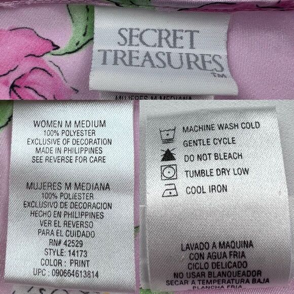 Secret Treasures Medium Pink Floral Sleeveless V-Neck Midi Nightgown Dress - Picture 8 of 8